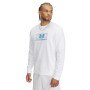 UNDER ARMOUR Męska bluza dresowa nierozpinana bez kaptura Under Armour UA Rival Terry Logo Crew  biała Biały