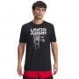 Męski t-shirt z nadrukiem Under Armour UA Hoops Net - czarny