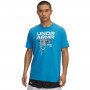 UNDER ARMOUR Męski tshirt z nadrukiem Under Armour UA Hoops Net  niebieski Niebieski