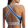 Damski biustonosz treningowy Under Armour UA Crossback Mid Open Back - niebieski