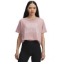 Damski t-shirt z nadrukiem Under Armour Rival OS Campus Tee - różowy