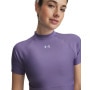 mini: Damska koszulka treningowa Under Armour HeatGear Crop Mock SS - fioletowa (3)