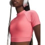 mini: Damska koszulka treningowa Under Armour HeatGear Crop Mock SS - różowa (3)