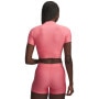 mini: Damska koszulka treningowa Under Armour HeatGear Crop Mock SS - różowa (2)