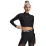  UNDER ARMOUR Damski longsleeve treningowy Under Armour HeatGear Crop Mock LS  czarny Czarny