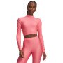  UNDER ARMOUR Damski longsleeve treningowy Under Armour HeatGear Crop Mock LS  różowy Różowy