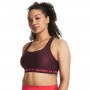 Biustonosz treningowy  Under Armour UA Crossback Mid Bra - bordowy
