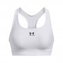 Biustonosz treningowy Under Armour UA HeatGear Mid Padless - biały 