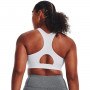 Biustonosz treningowy Under Armour UA HeatGear Mid Padless - biały 