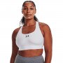 Biustonosz treningowy Under Armour UA HeatGear Mid Padless - biały 