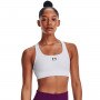 Biustonosz treningowy Under Armour UA HeatGear Mid Padless - biały 