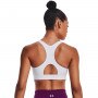 Biustonosz treningowy Under Armour UA HeatGear Mid Padless - biały 
