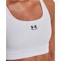 Biustonosz treningowy Under Armour UA HeatGear Mid Padless - biały 
