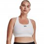 Biustonosz treningowy Under Armour UA HeatGear Mid Padless - biały 