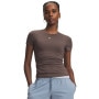 Obrazek dla: UNDER ARMOUR Damska koszulka treningowa Under Armour Motion Fitted SS  brązowa Brązowy