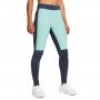 mini: Damskie legginsy do biegania Under Armour UA Qualifier Cold Tight - miętowe (2)