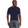 Męska koszulka treningowa UNDER ARMOUR UA HG Armour Comp SS - granatowa