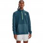 Męska kurtka do biegania Under Armour UA RUN ANYWHERE PULLOVER - turkusowa