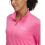 Damski longsleeve treningowy Under Armour Tech 1/2 Zip- Twist - różowy