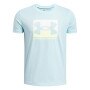 Chłopięcy t-shirt z nadrukiem Under Armour UA Boxed Sports - niebieska