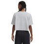 Damski t-shirt crop-top Under Armour UA Rival SS - szary