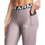 Damskie legginsy treningowe Under Armour Heatgear Rib Legging - beżowe