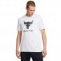 UNDER ARMOUR Męska koszulka treningowa Under Armour Project Rock Brahma Bull  biała Biały