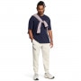  UNDER ARMOUR Męskie spodnie dresowe joggery Under Armour UA Unstoppable Fleece Grid  białe Biały