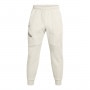 mini: Męskie spodnie dresowe joggery Under Armour UA Unstoppable Fleece Grid - białe (5)