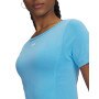 Damska koszulka treningowa Under Armour Vanish Seamless Washed SS - niebieska