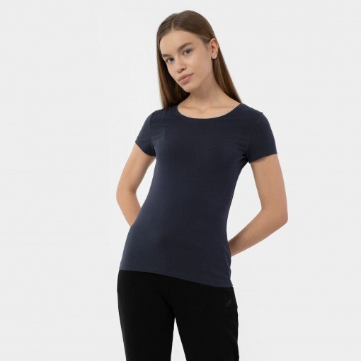4F Damski tshirt basic 4F 4FMM00TTSHF731  granatowy Ciemny granat