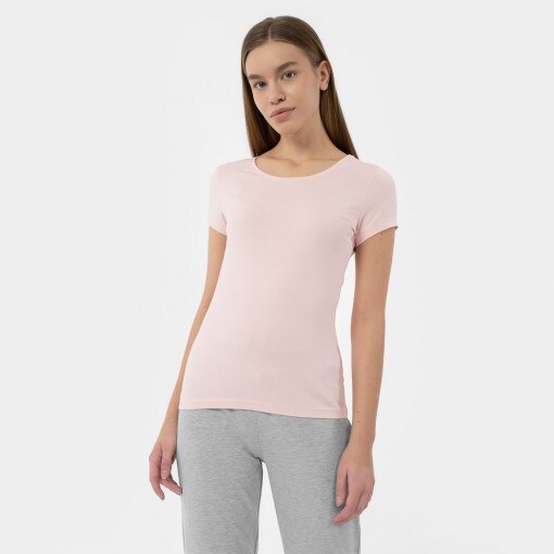 4F Damski tshirt basic 4F 4FMM00TTSHF731  różowy Jasny róż
