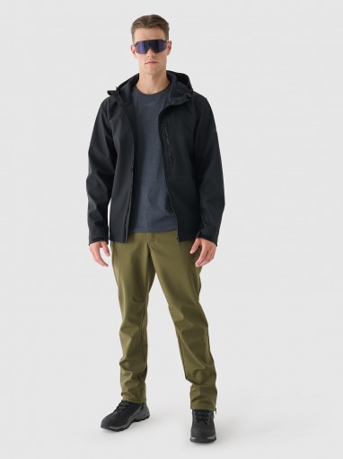 4F Męskie spodnie softshellowe 4F 4FRAW24TFTRM1006 oliwkowe/khaki Khaki
