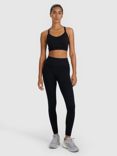 4F Damskie legginsy treningowe 4F 4FRAW25TFTIF445  czarne Czarny