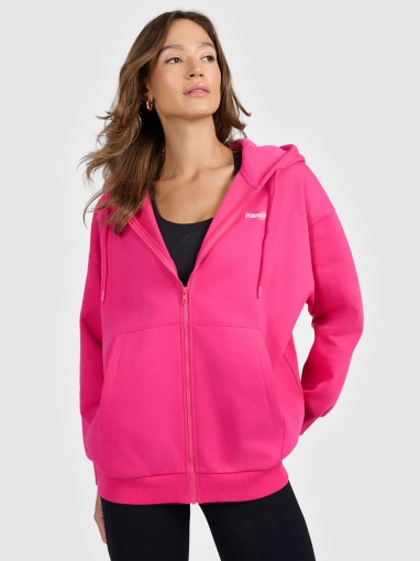4F Damska bluza rozpinana z kapturem 4F 4FRAW25TSWSF2588 różowa Różowy
