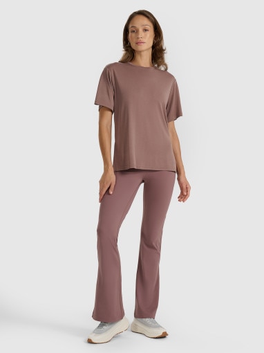 4F Damskie legginsy 4F 4FRAW25TTIGF290 brązowe Brązowy