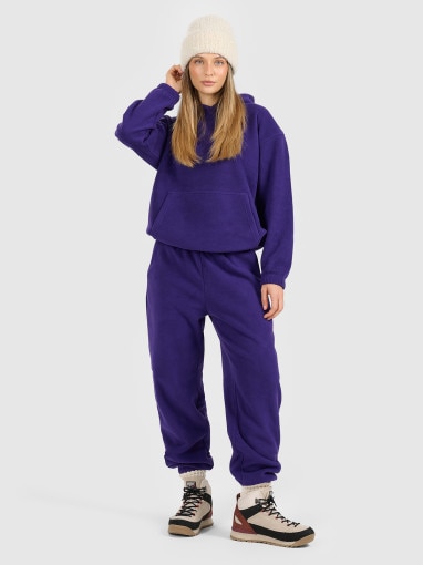 4F Damskie spodnie dresowe joggery polarowe 4F 4FRAW25TTROF1707 fioletowe Fioletowy