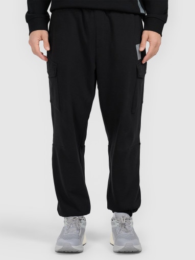 Męskie spodnie dresowe joggery 4F 4FRAW25TTROM1694 - czarne