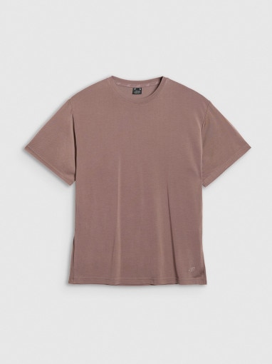 Damski t-shirt oversize 4F 4FRAW25TTSHF3408 - brązowy
