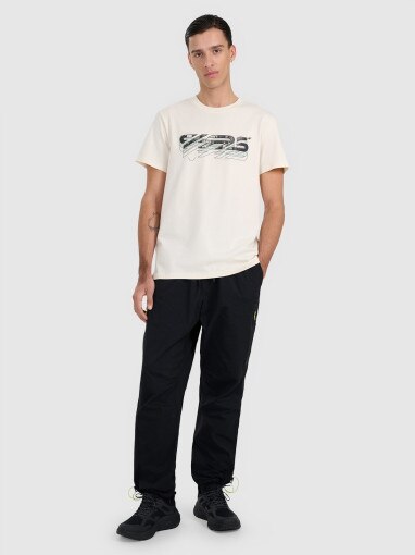 Męski t-shirt z nadrukiem 4F 4FRAW25TTSHM3221 - czarny
