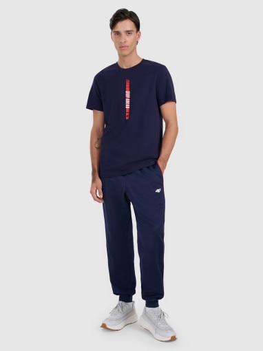 Męsksi t-shirt z nadrukiem 4F 4FRAW25TTSHM3225 - granatowy