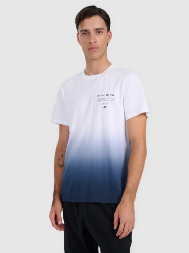 4F Męski tshirt z nadrukiem 4F 4FRAW25TTSHM3226  granatowy Granatowy