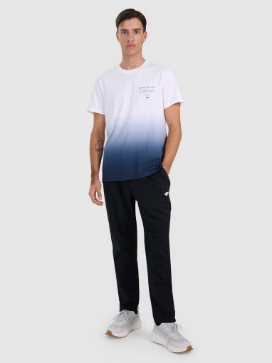 Męski t-shirt z nadrukiem 4F 4FRAW25TTSHM3226 - granatowy