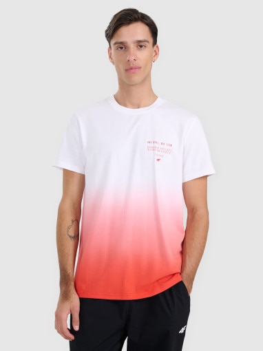 4F Męski tshirt z nadrukiem 4F 4FRAW25TTSHM3226  czerwony Czerwony