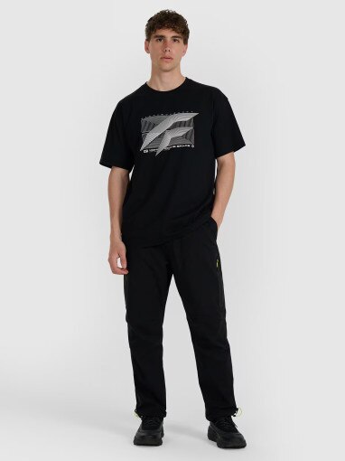 Męski t-shirt z nadrukiem 4F 4FRAW25TTSHM3259 - czarny
