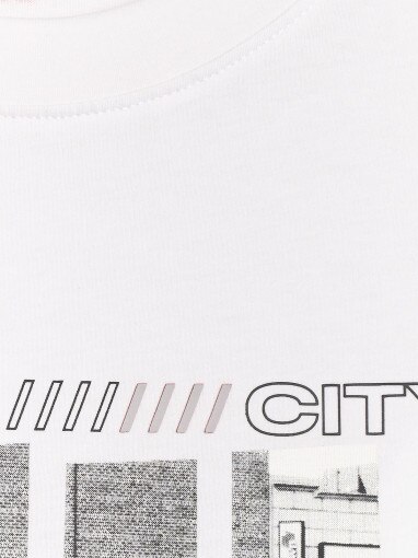 Męski t-shirt z nadrukiem 4F 4FRAW25TTSHM3364 - biały