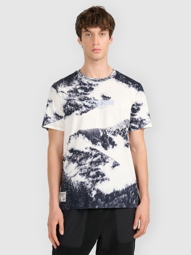  4F Męski tshirt z nadrukiem 4F 4FRAW25TTSHM3417  czarny Czarny