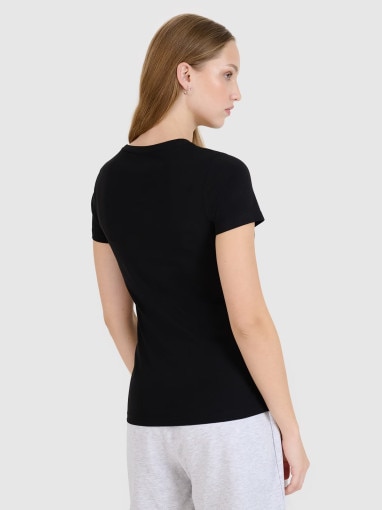 Damski t-shirt bez nadruku (2-pack) 4F 4FRMM00TTSHF2709 - czarny