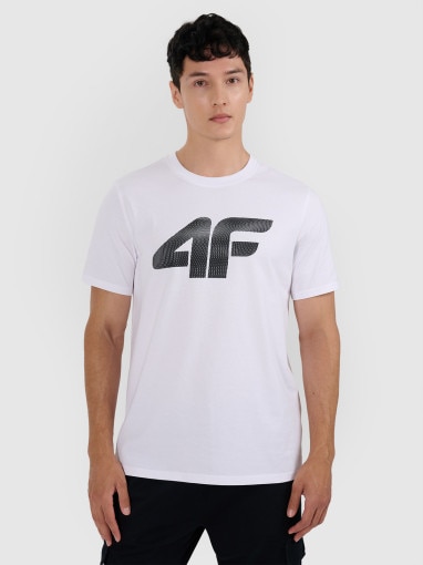  4F Męski tshirt z nadrukiem 4F 4FRMM00TTSHM3251  biały Biały