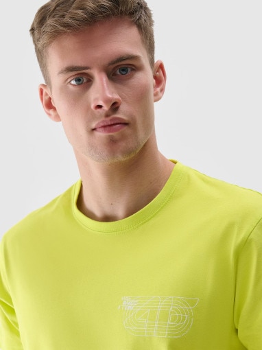 Męski t-shirt z nadrukiem 4F 4FRSS24TTSHM2472 - zielony